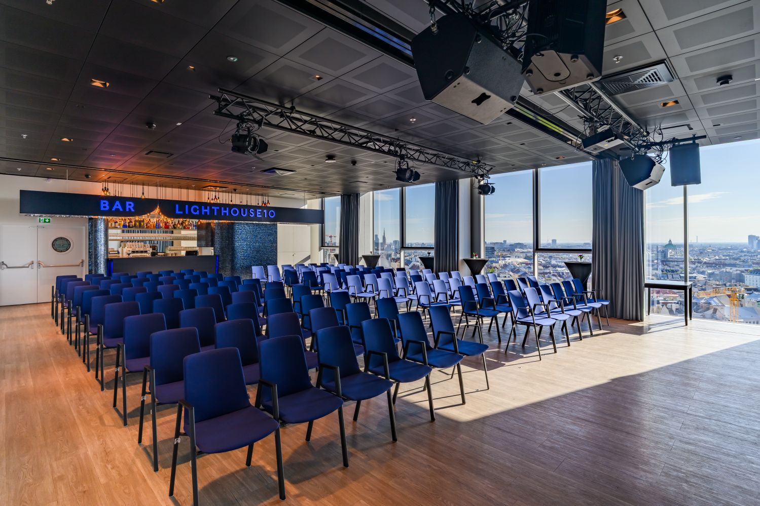 Theatre/cinema seating in the Lighthouse10 with a view