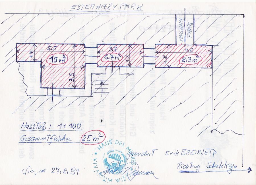 spätere Kellerskizze von Erich Brenner