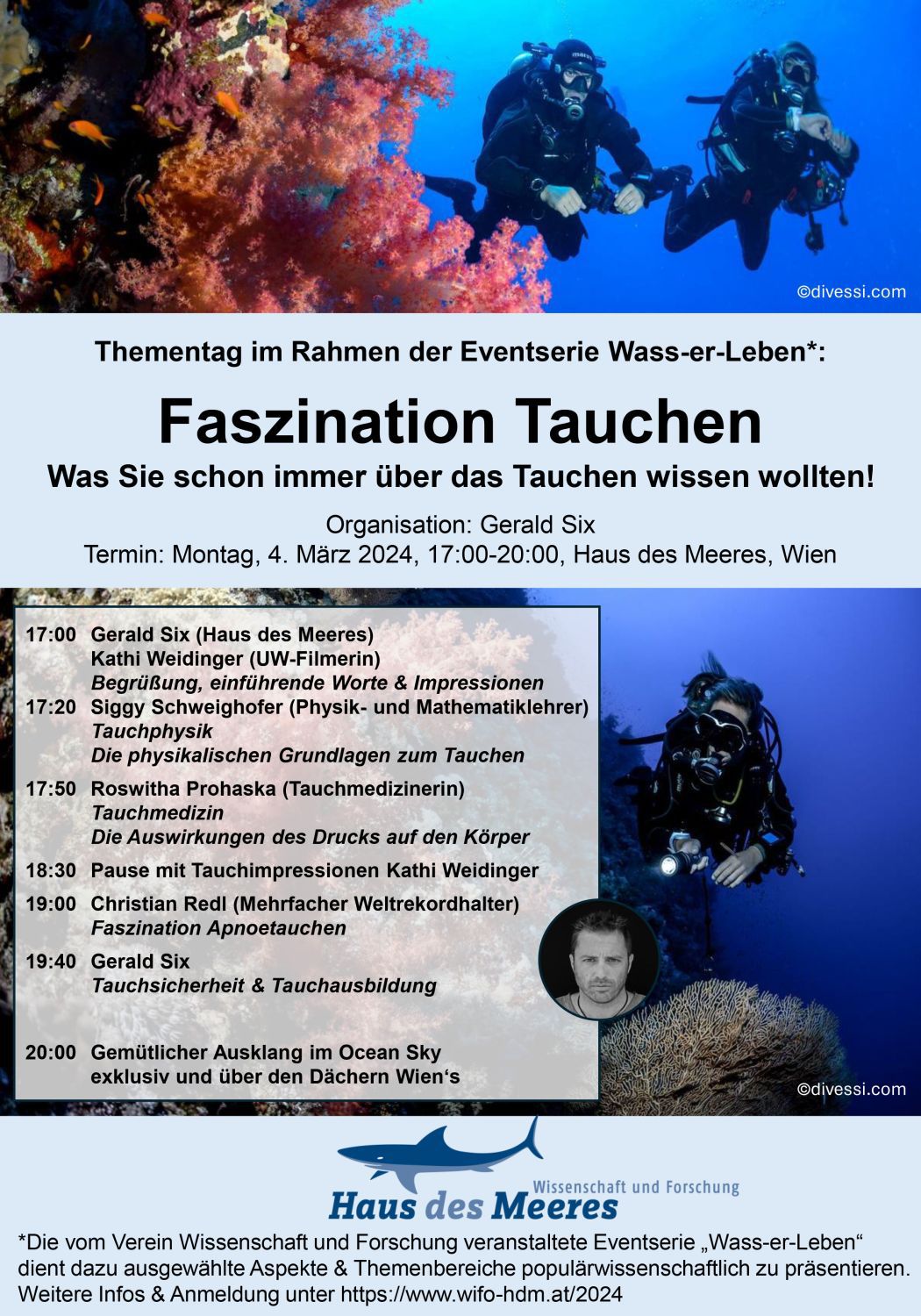 Die Ankündigung und Werbung für den Abend